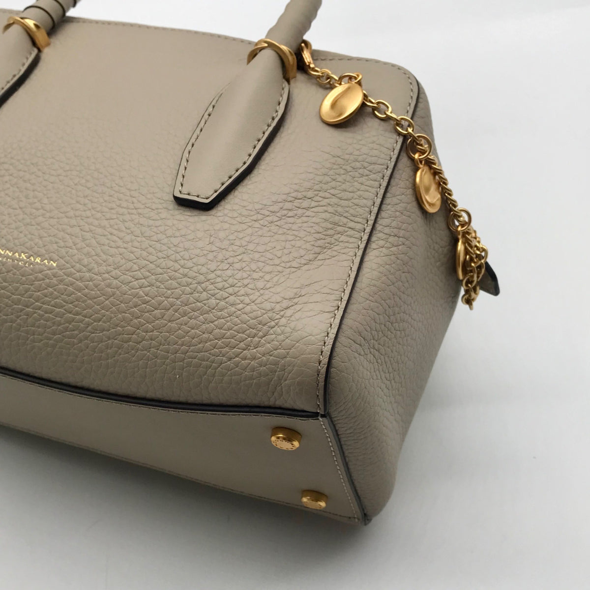 Donna Karan Chantilly Leather Taupe Medium Satchel Bag