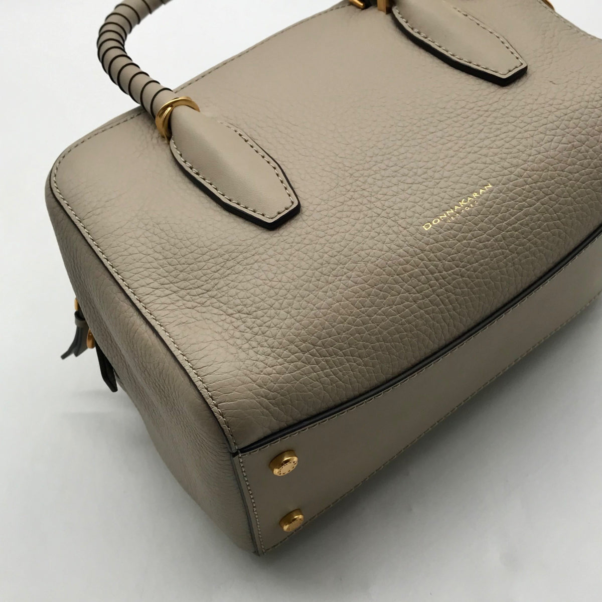 Donna Karan Chantilly Leather Taupe Medium Satchel Bag