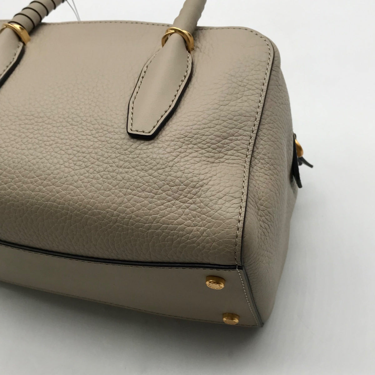 Donna Karan Chantilly Leather Taupe Medium Satchel Bag