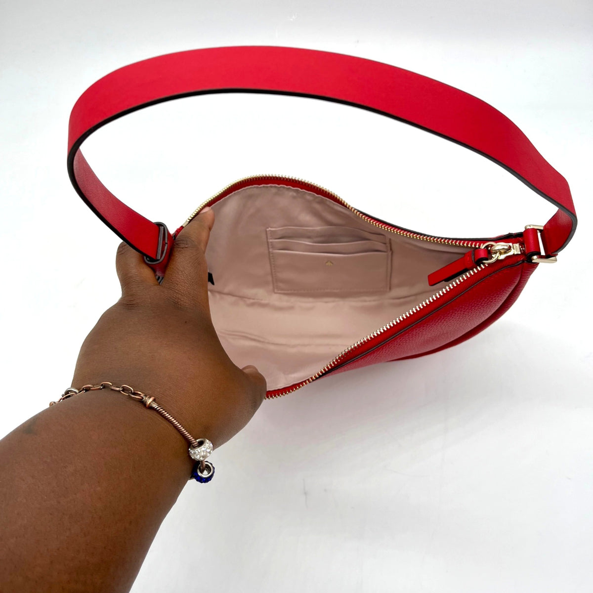 Kate Spade Red Pebbled Leather Shoulder Bag