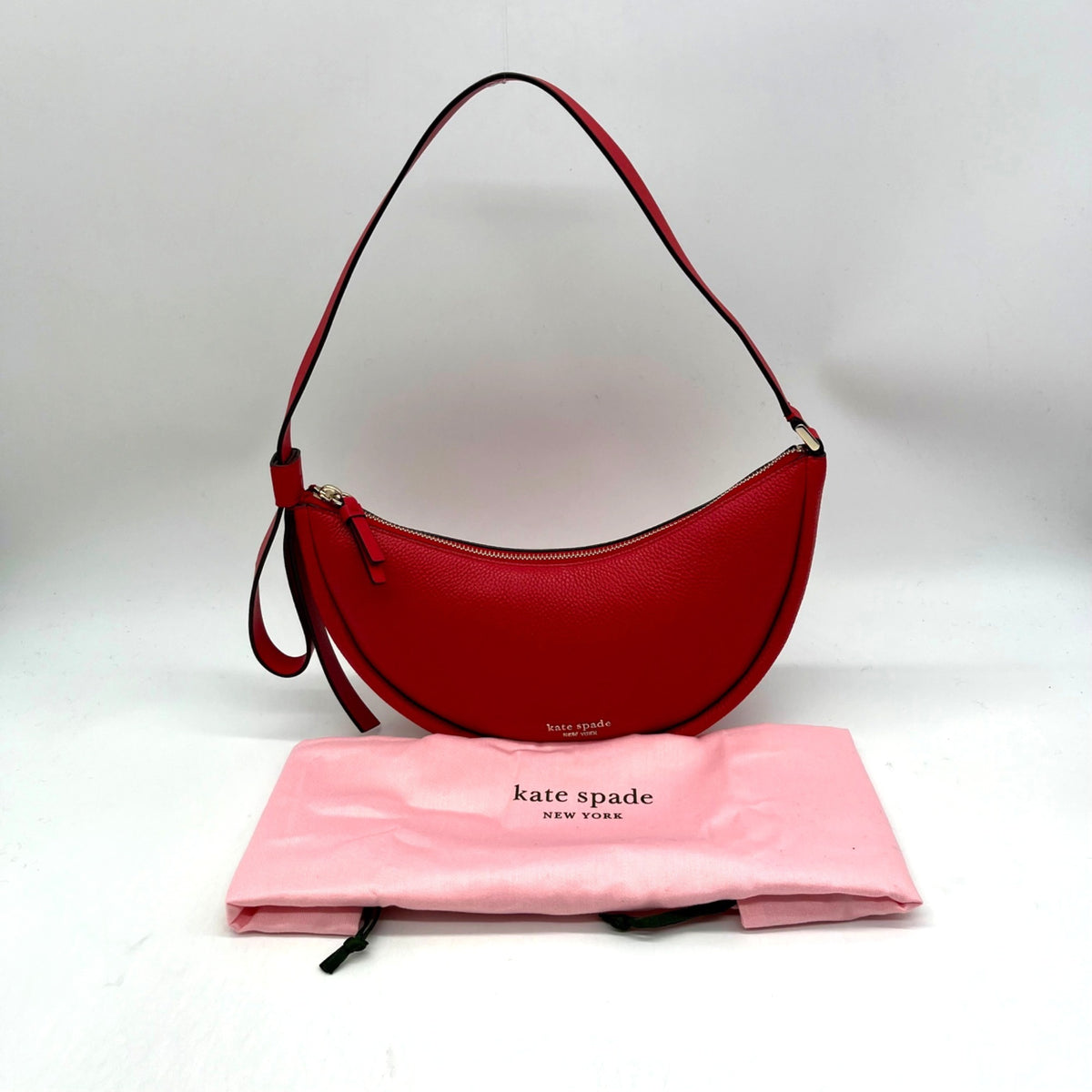 Kate Spade Red Pebbled Leather Shoulder Bag