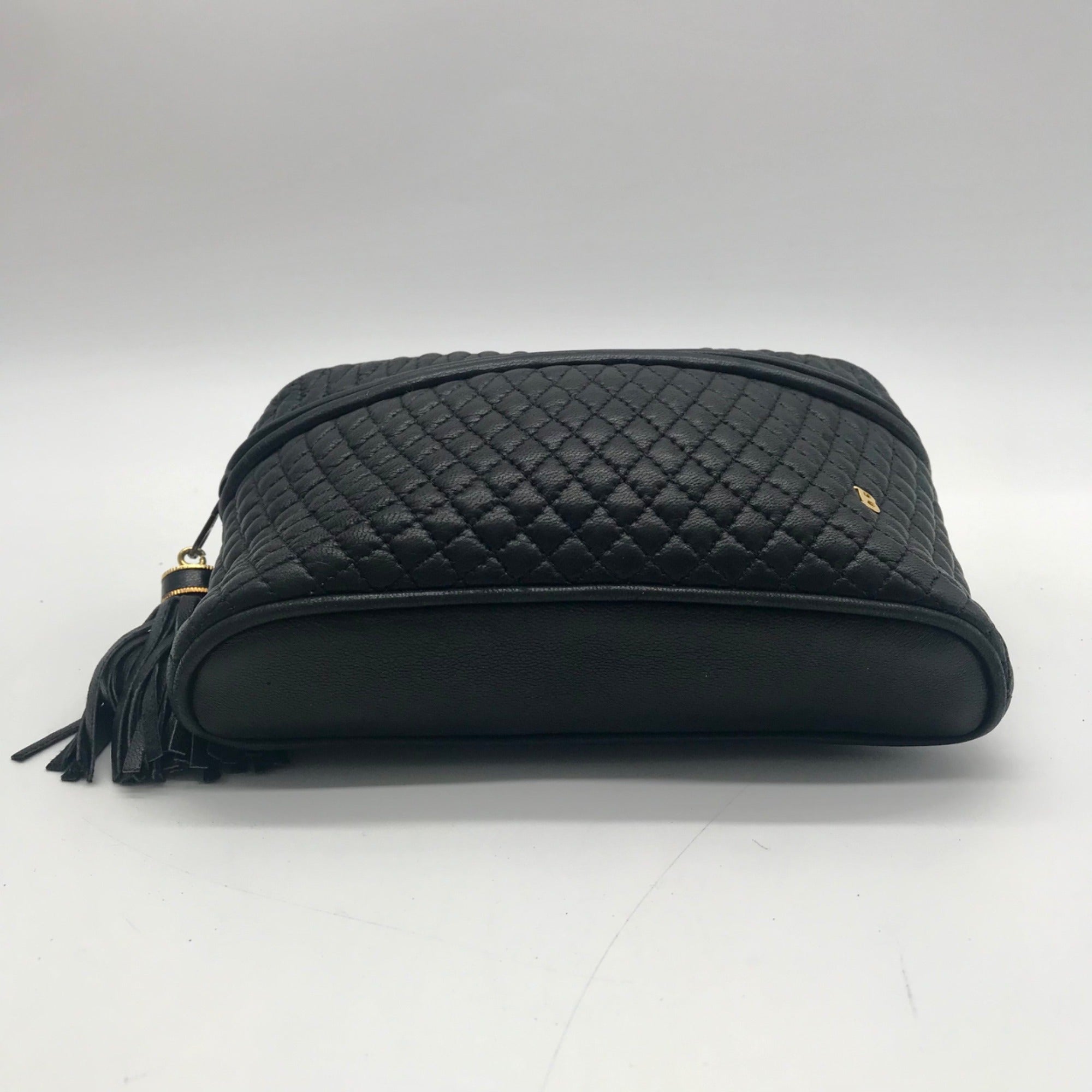 Bally Black Leather Quilted Lambskin Belt Bag