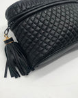 Bally Black Leather Quilted Lambskin Belt Bag