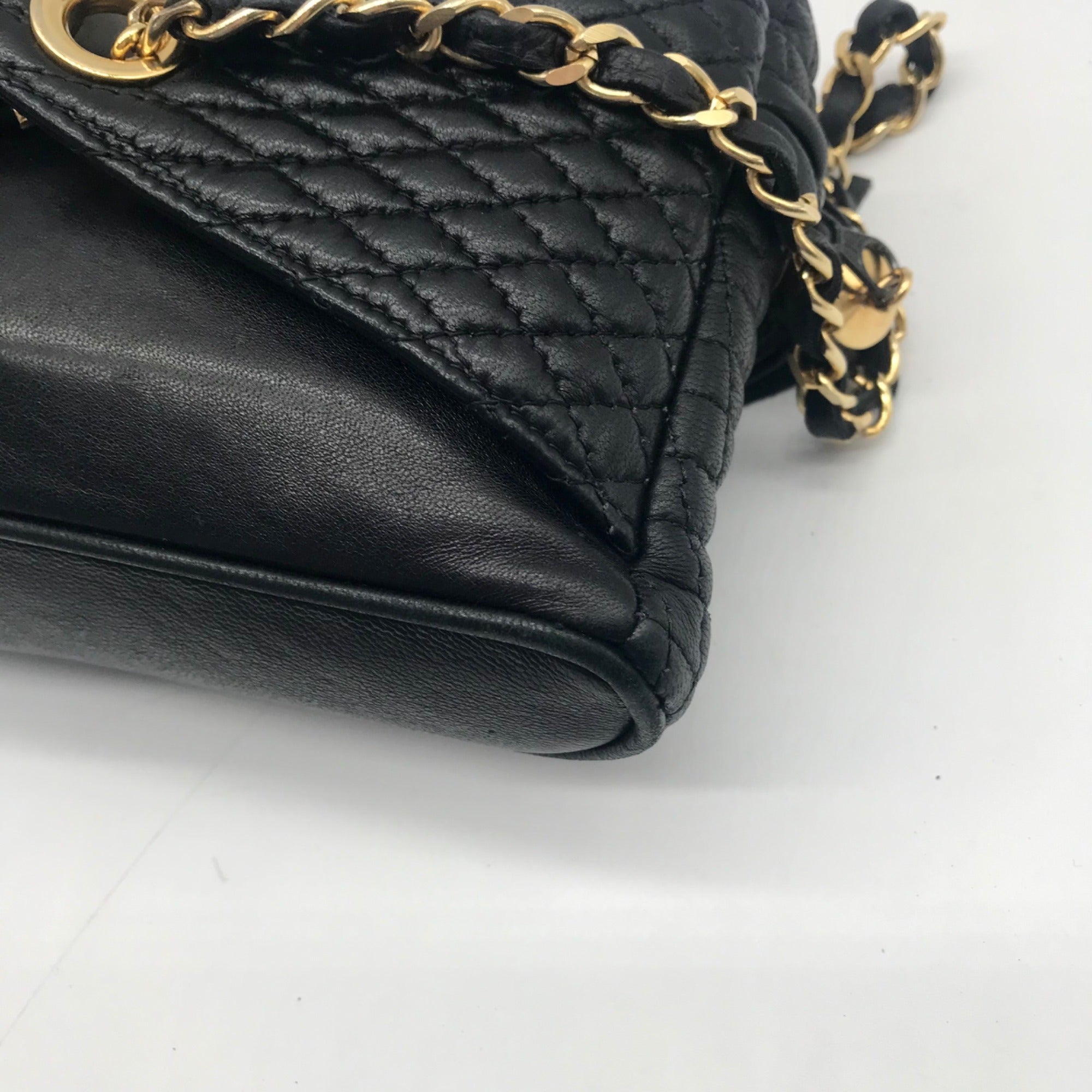 Bally Black Leather Quilted Lambskin Belt Bag