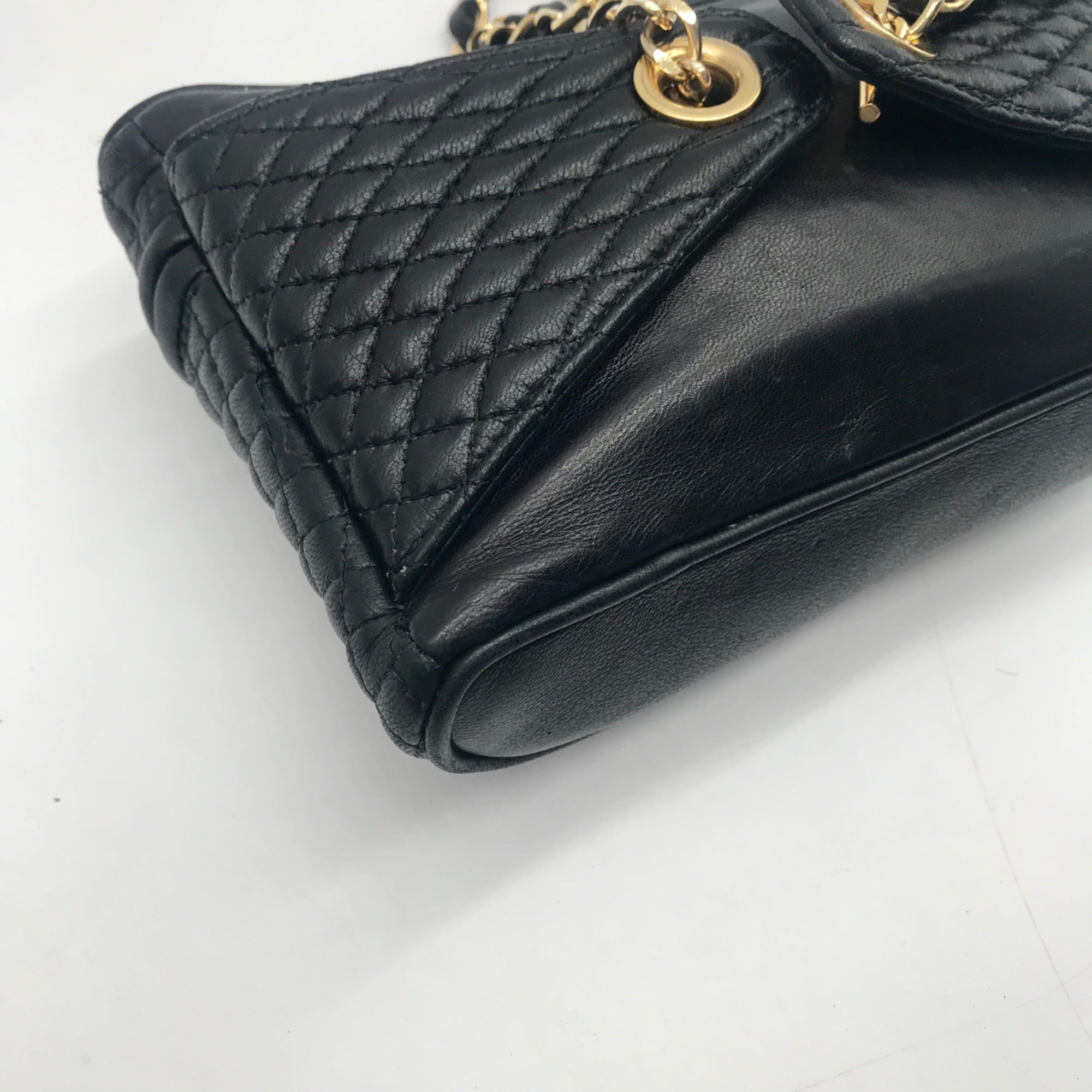 Bally Black Leather Quilted Lambskin Belt Bag