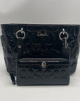 Coach Black Patent Leather Gallery Tote And Wallet-F17728