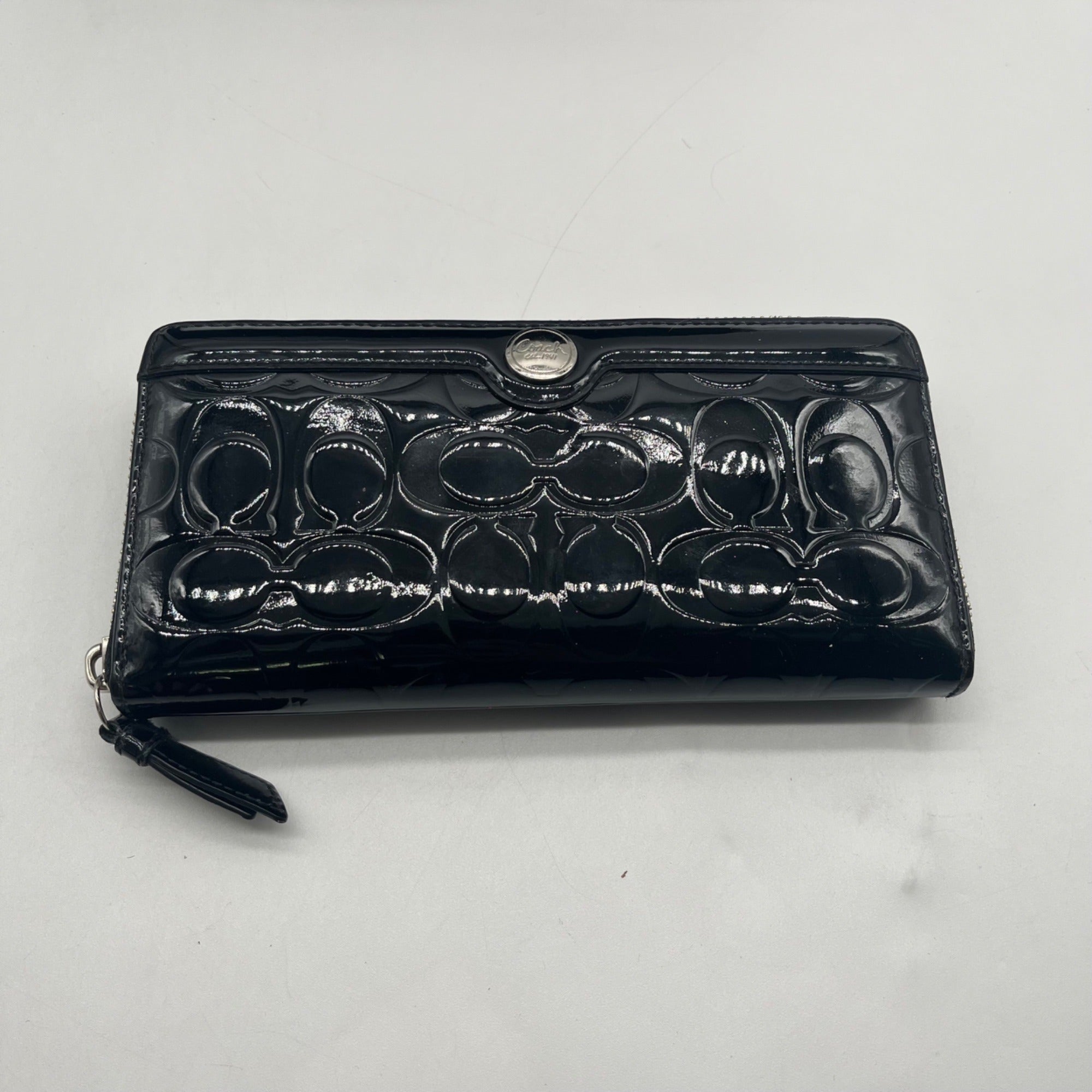 Coach Black Patent Leather Gallery Tote And Wallet-F17728