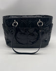Coach Black Patent Leather Gallery Tote And Wallet-F17728