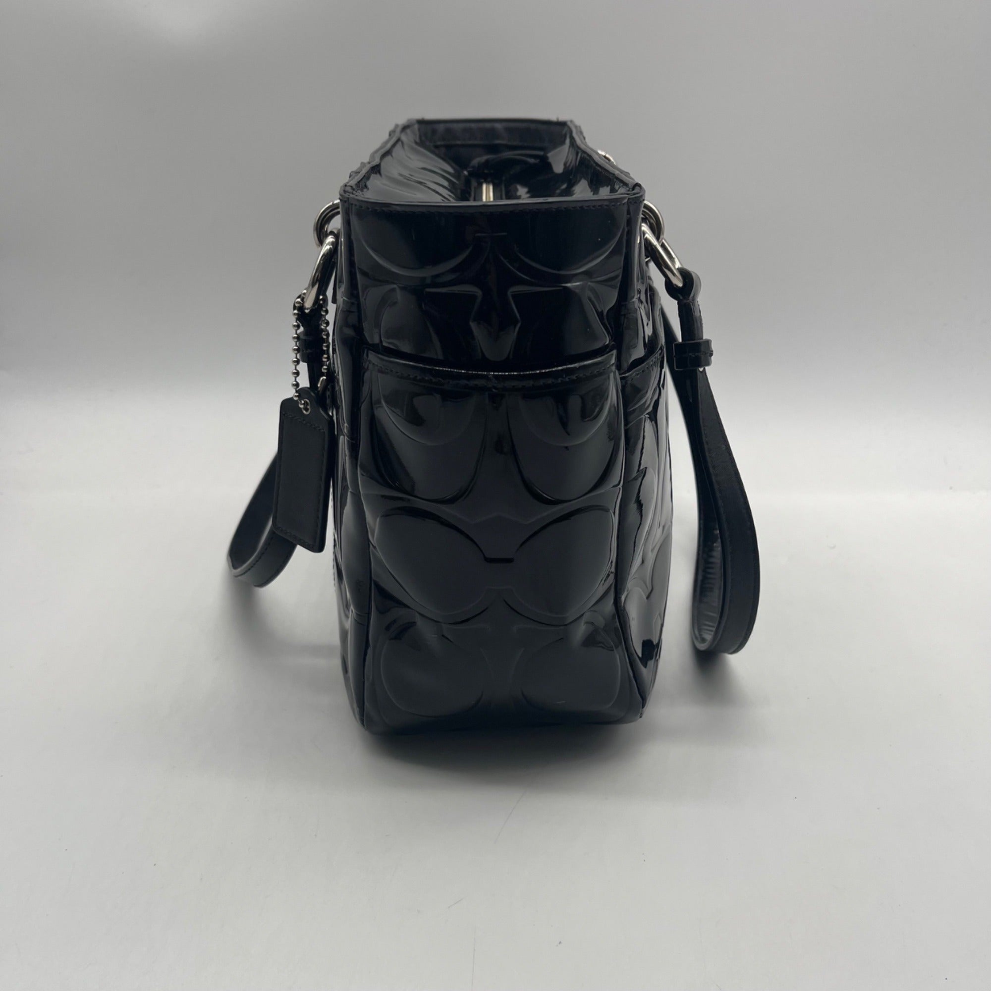 Coach Black Patent Leather Gallery Tote And Wallet-F17728