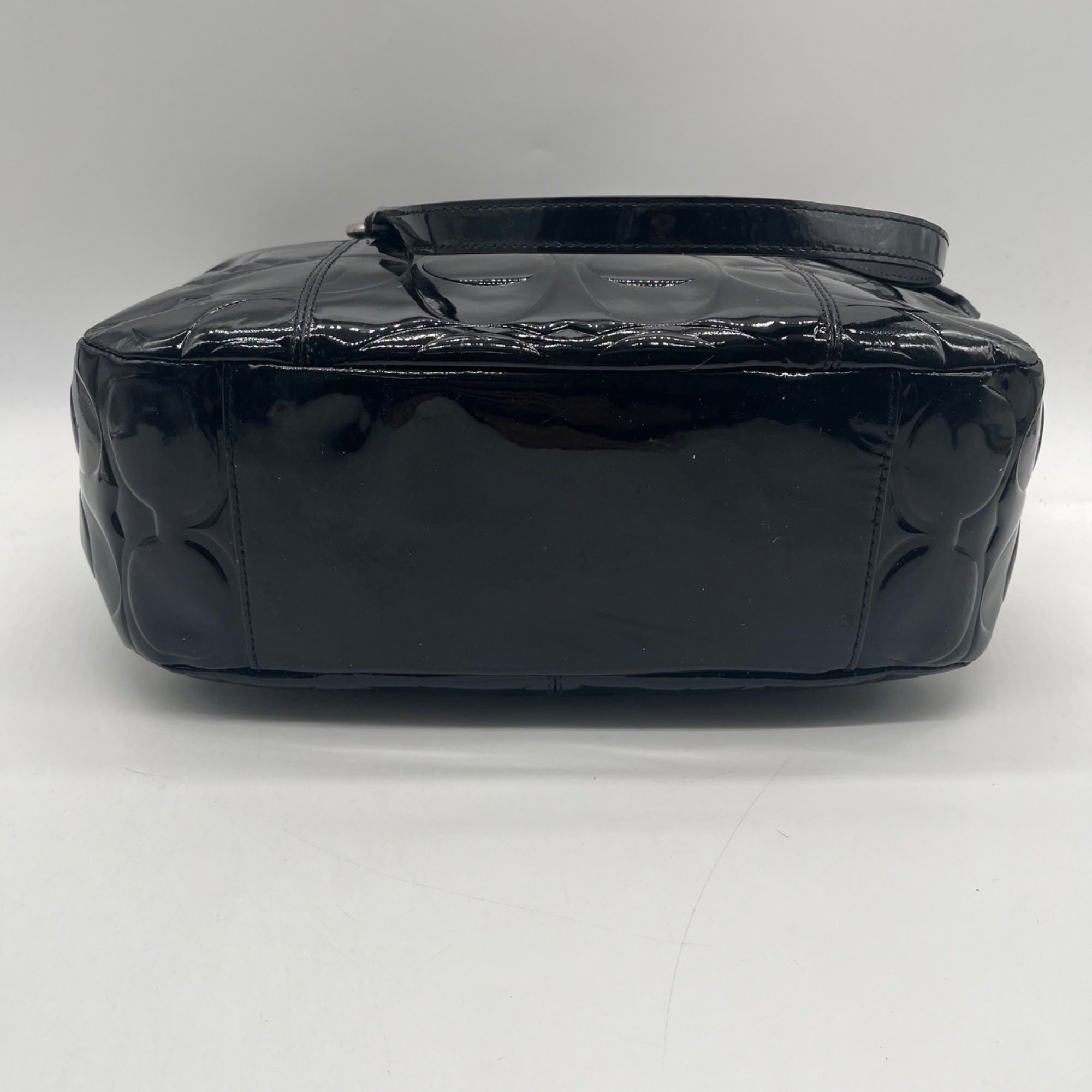 Coach Black Patent Leather Gallery Tote And Wallet-F17728