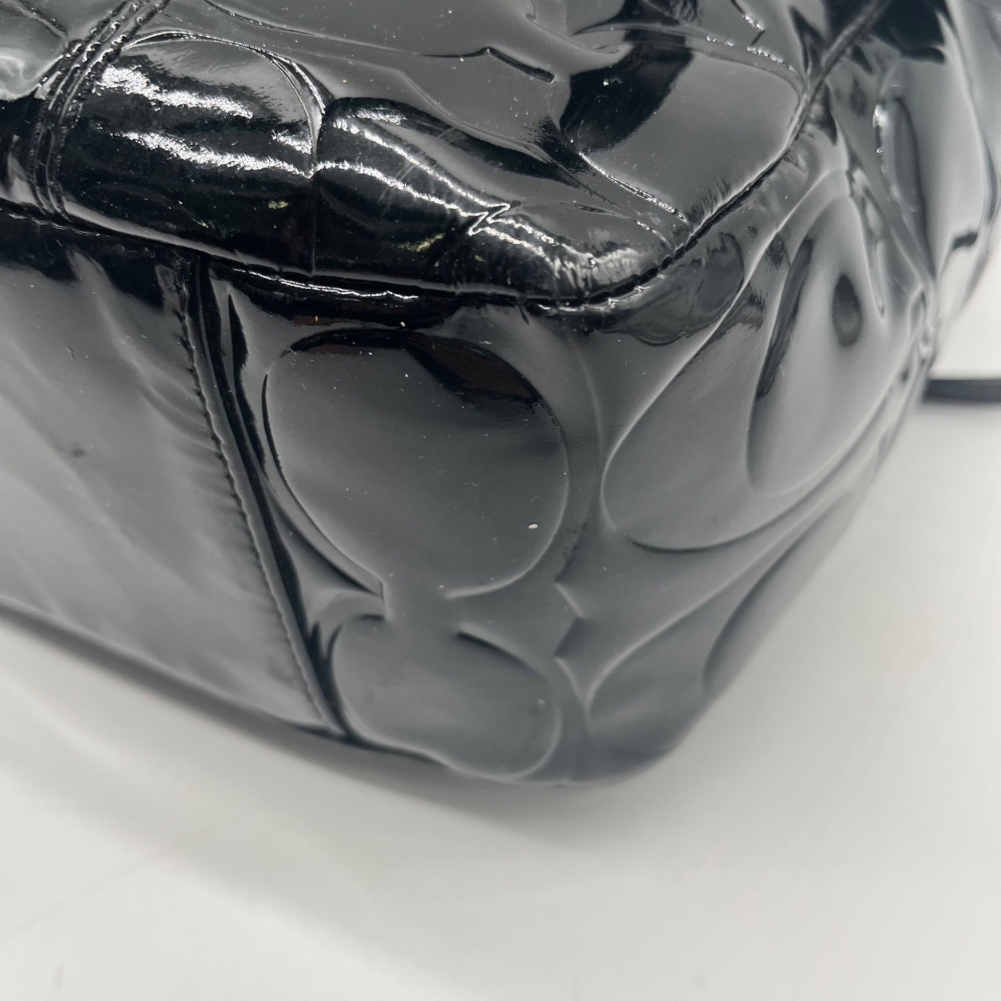 Coach Black Patent Leather Gallery Tote And Wallet-F17728