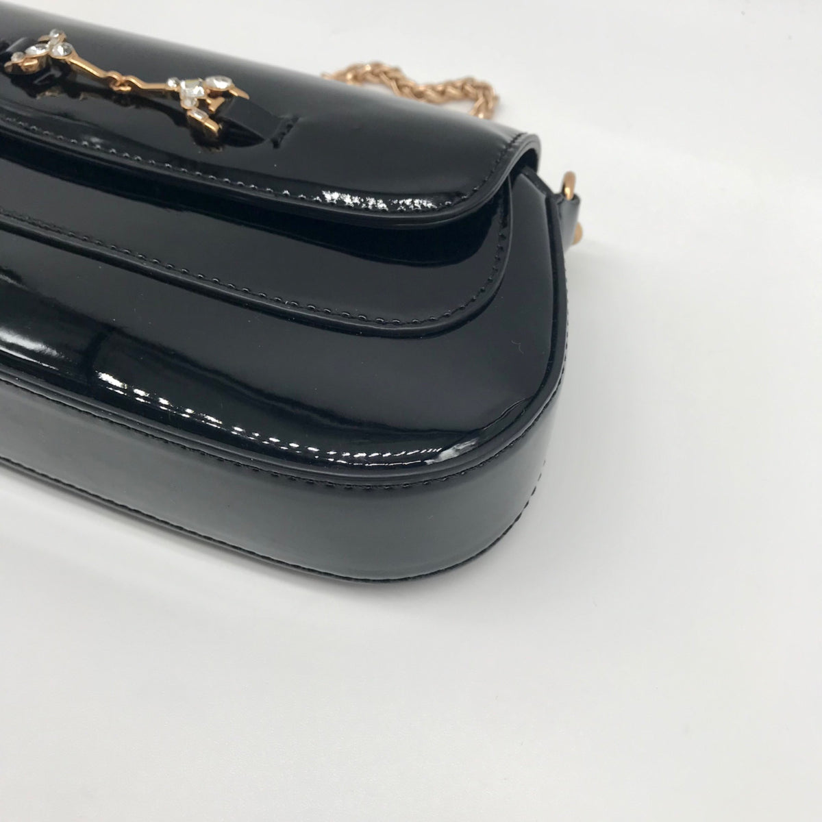 Sam Edelman Black Patent Leather Shoulder Bag