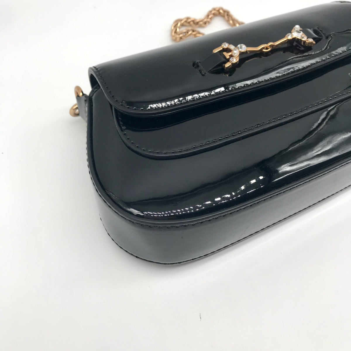Sam Edelman Black Patent Leather Shoulder Bag