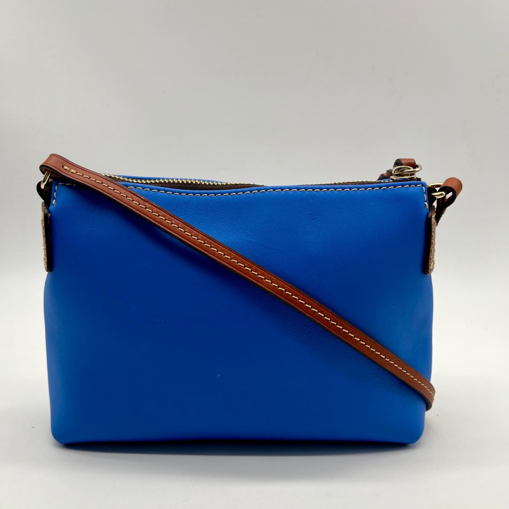 Dooney &amp; Bourke Kirby Robin Blue Smooth Leather Crossbody Bag