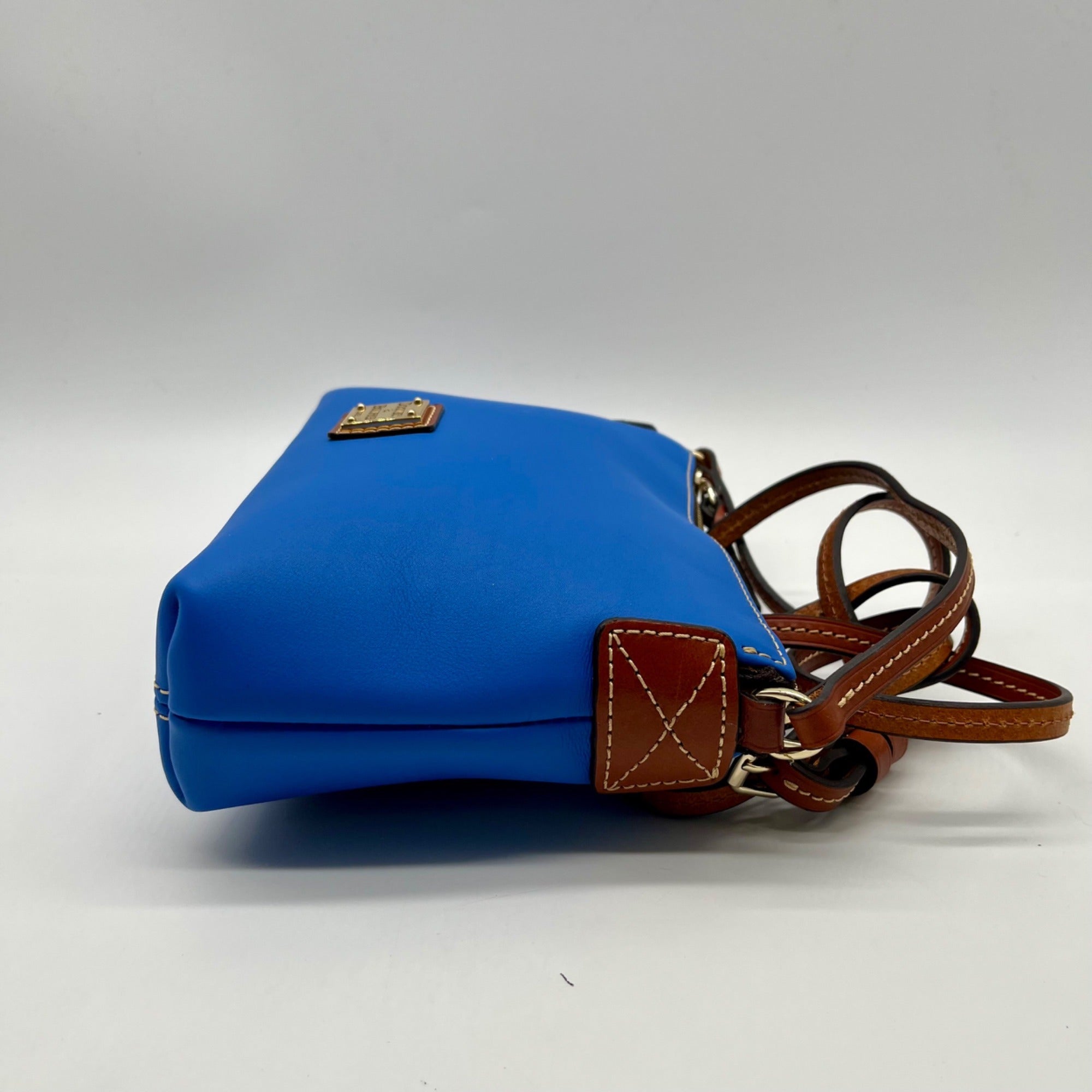 Dooney &amp; Bourke Kirby Robin Blue Smooth Leather Crossbody Bag