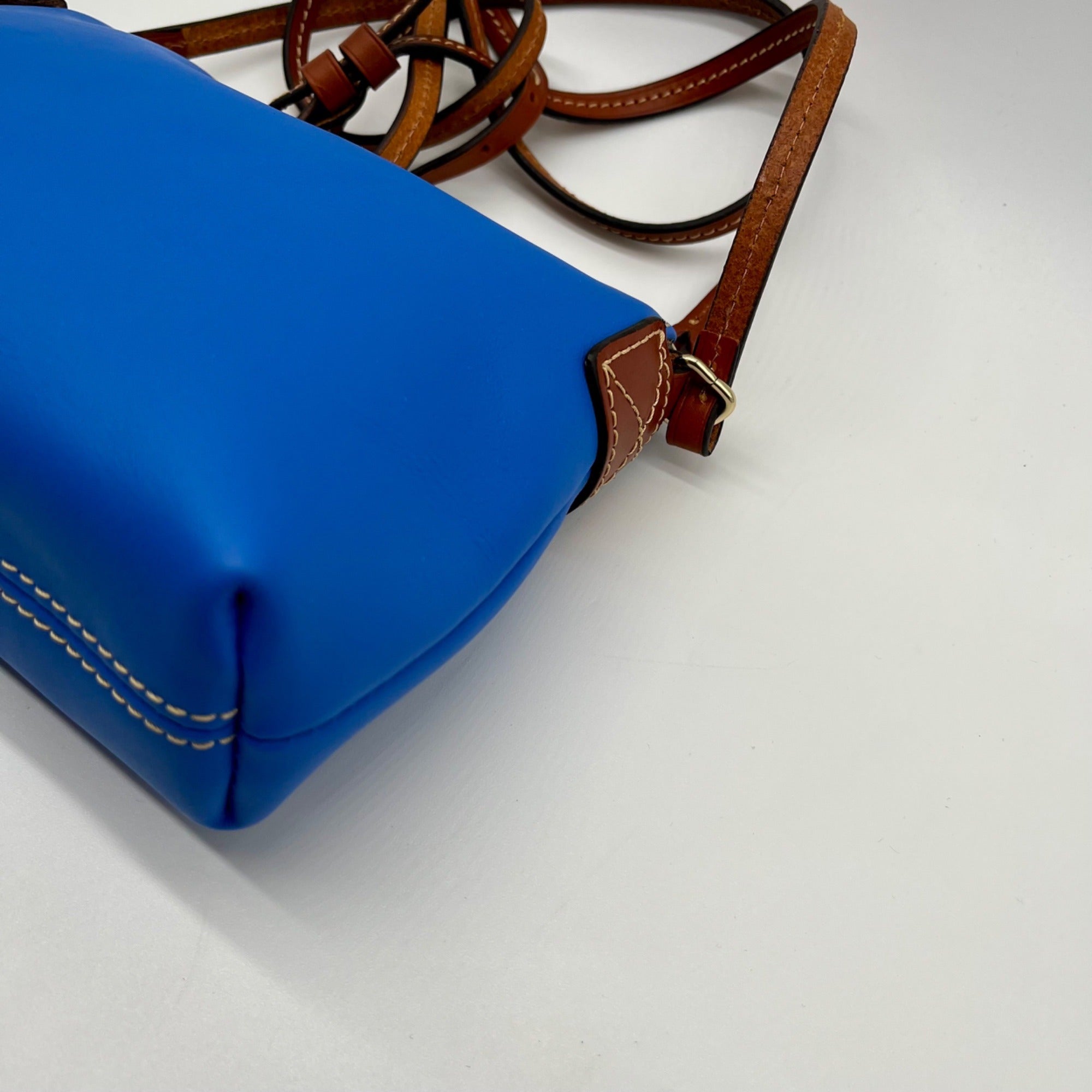 Dooney &amp; Bourke Kirby Robin Blue Smooth Leather Crossbody Bag