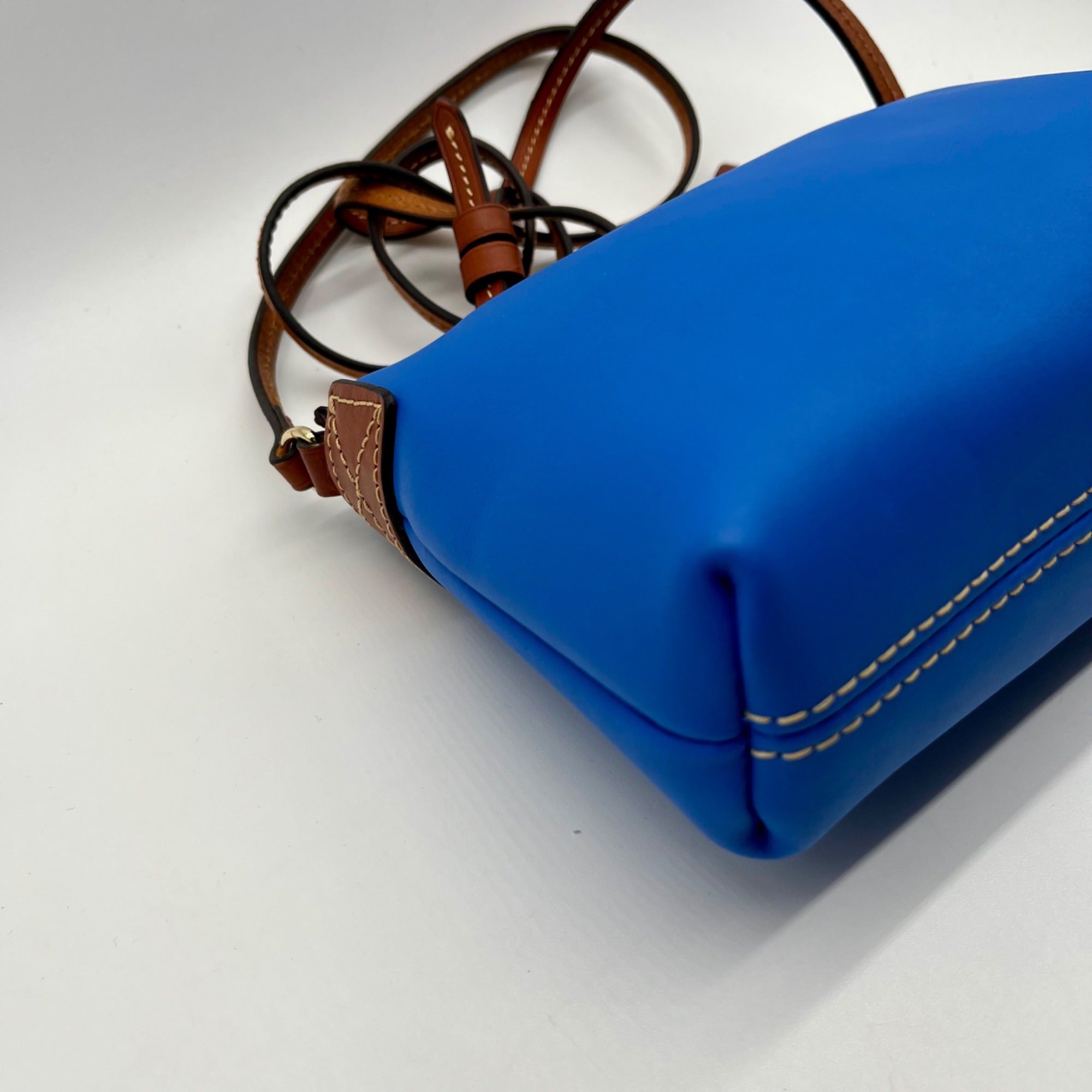 Dooney &amp; Bourke Kirby Robin Blue Smooth Leather Crossbody Bag