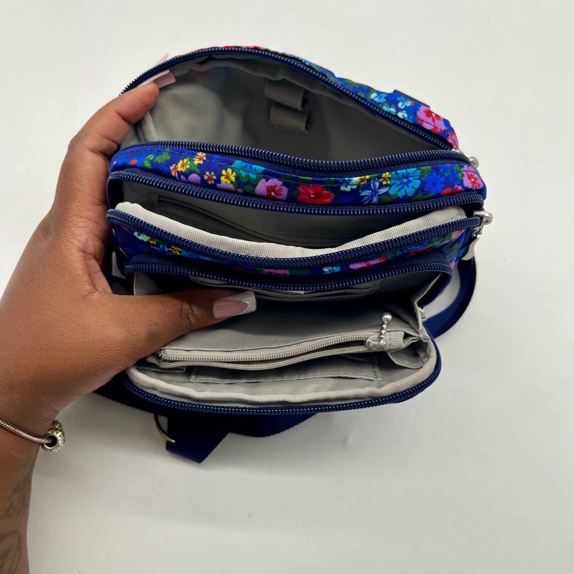 Baggallini Blue Triple Zip Bag