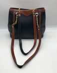Bally Black And Brown Leather Vintage Woven Tote Bag