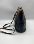 Bally Black And Brown Leather Vintage Woven Tote Bag