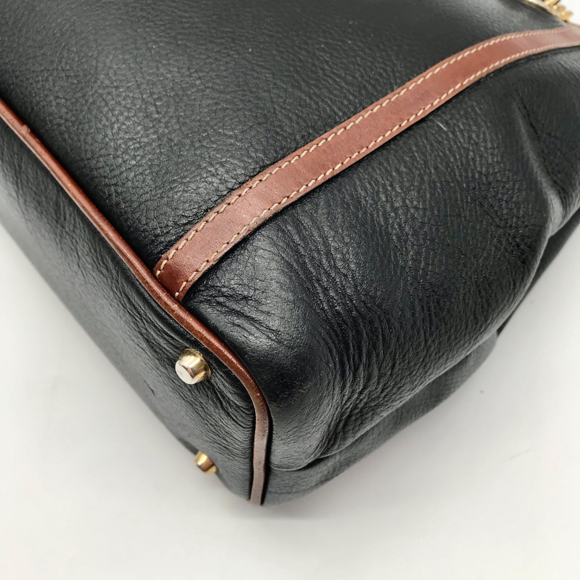 Bally Black And Brown Leather Vintage Woven Tote Bag