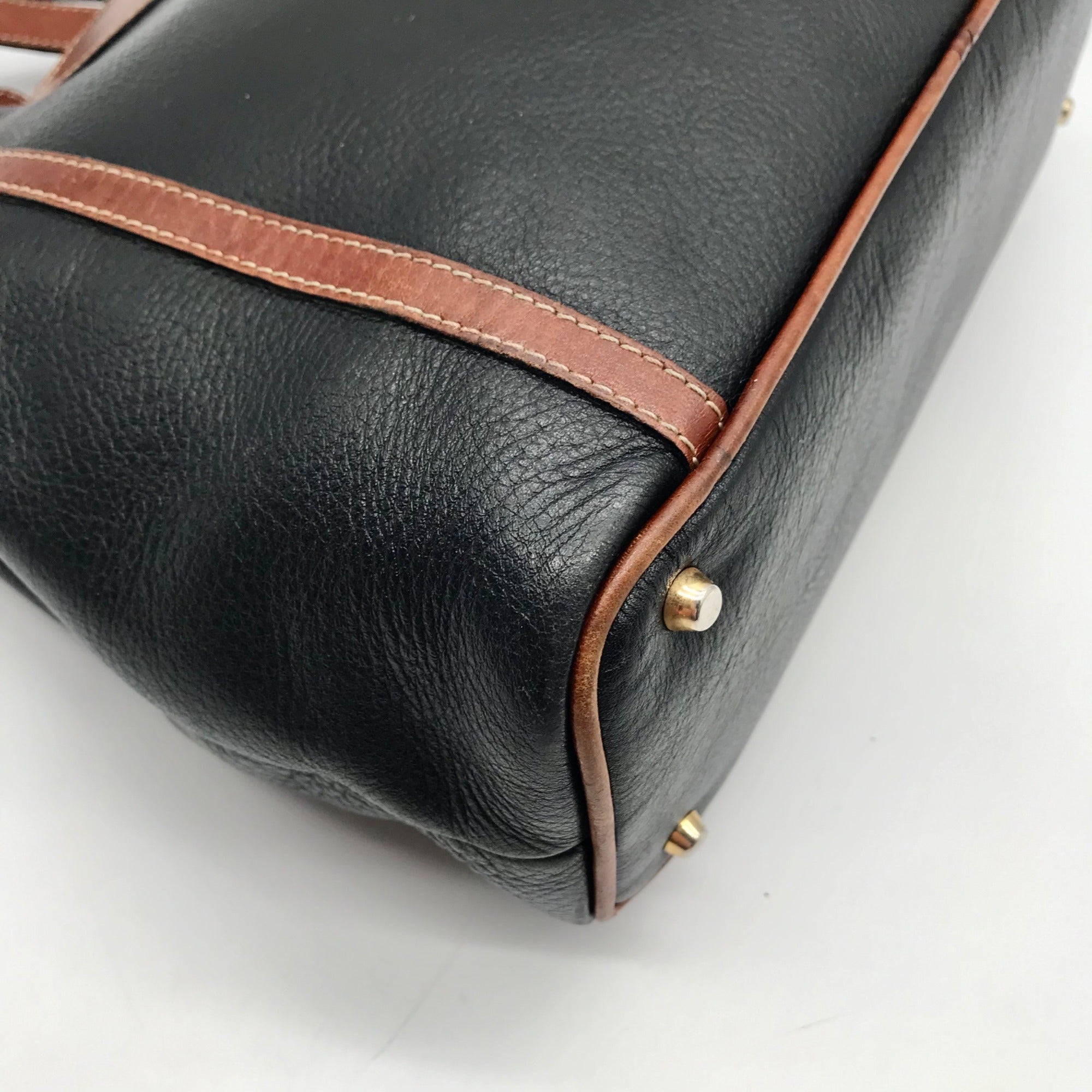 Bally Black And Brown Leather Vintage Woven Tote Bag