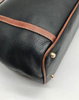 Bally Black And Brown Leather Vintage Woven Tote Bag