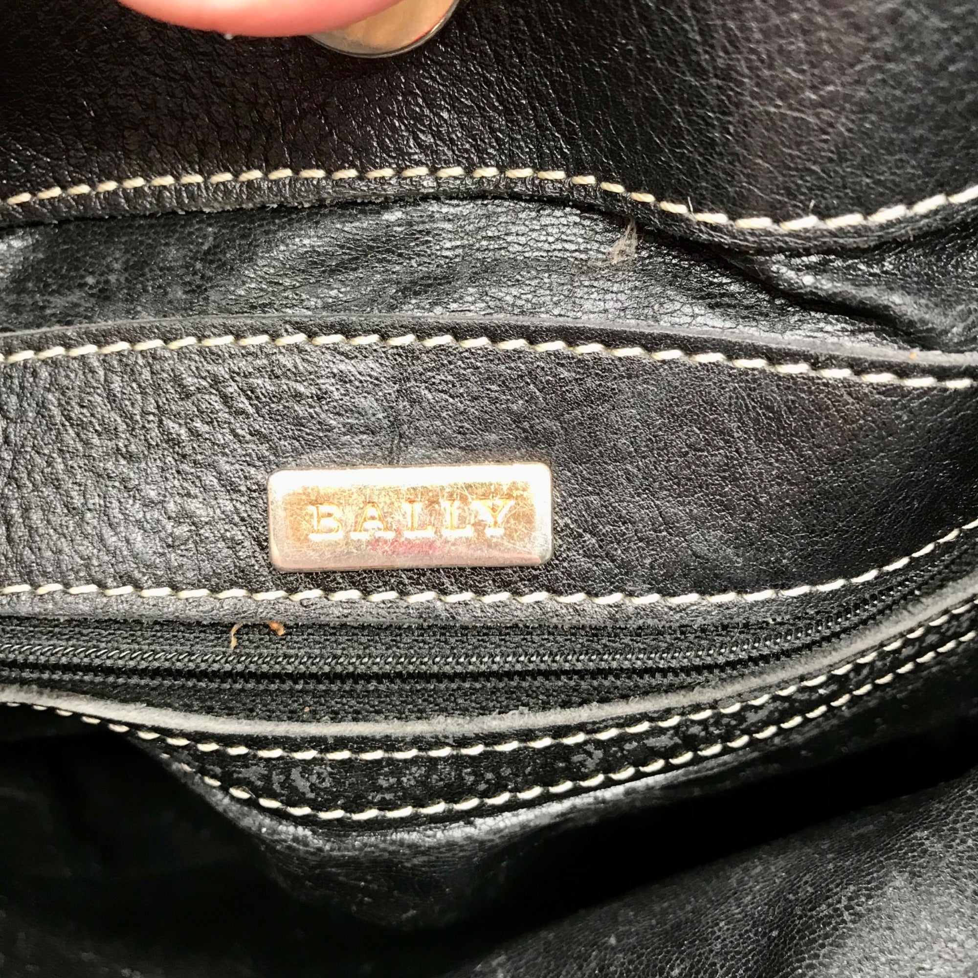 Bally Black And Brown Leather Vintage Woven Tote Bag