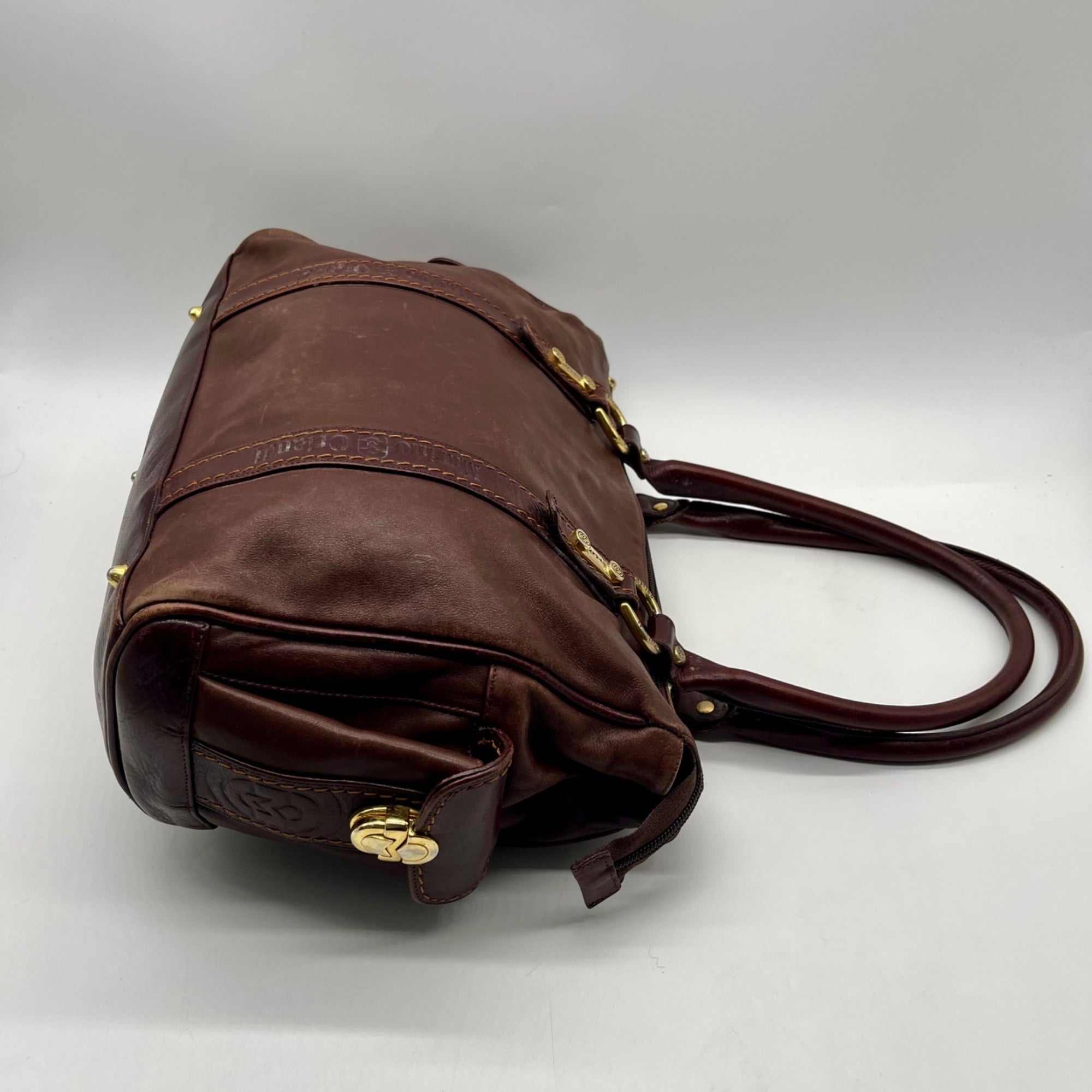 Marino Orlandi Brown Leather Satchel Bag