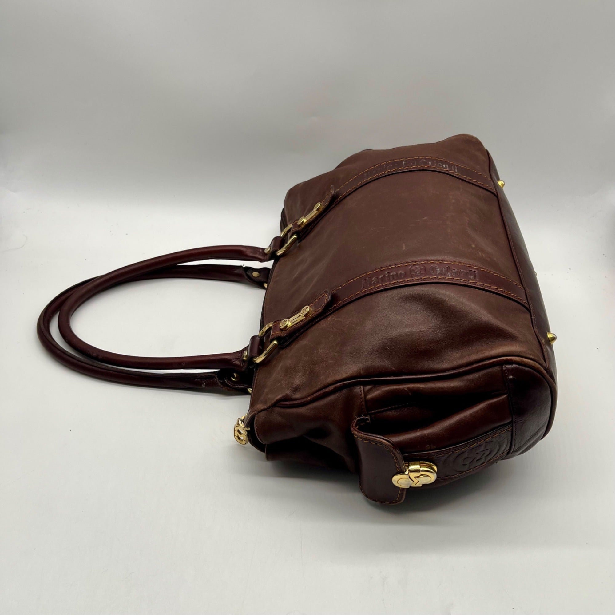 Marino Orlandi Brown Leather Satchel Bag