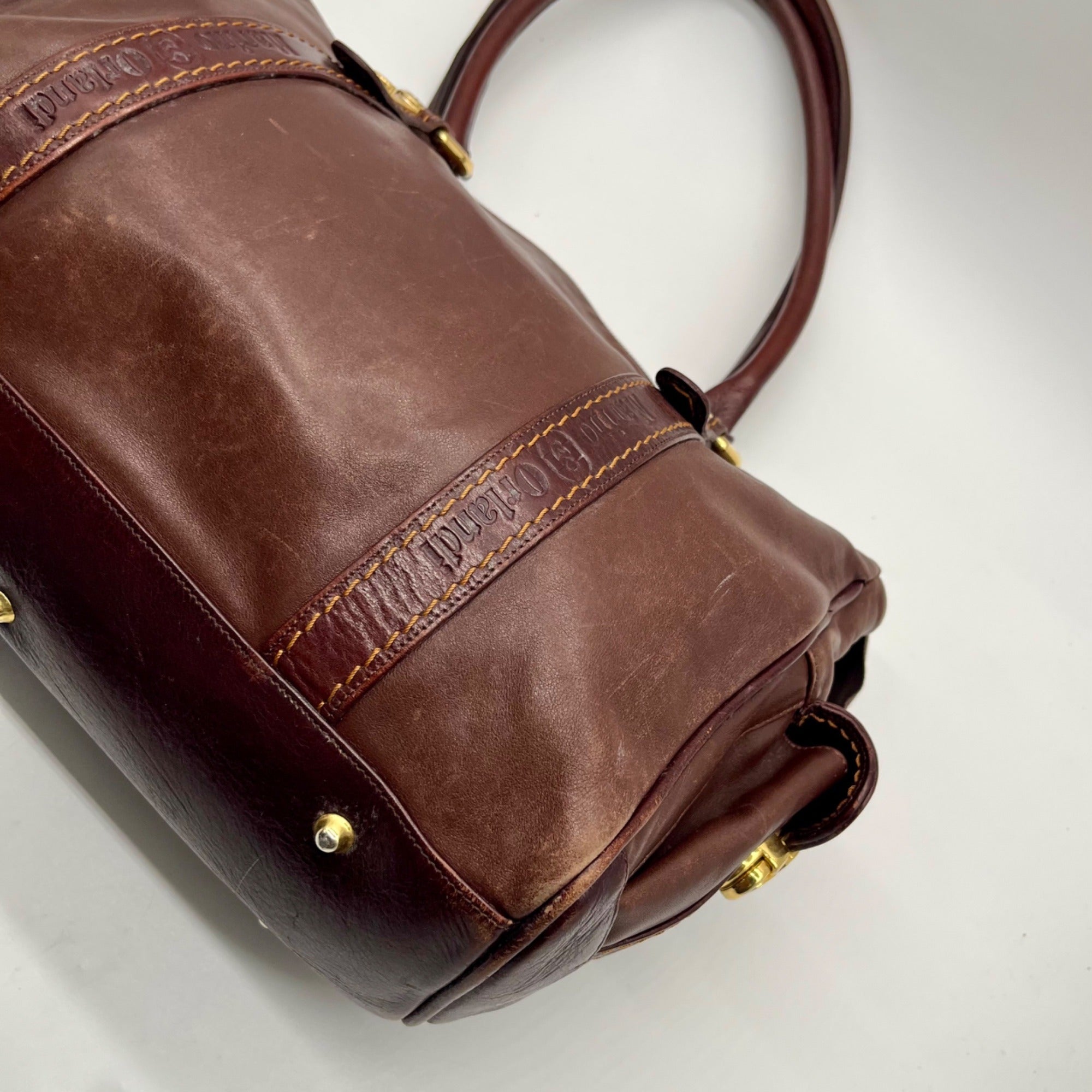 Marino Orlandi Brown Leather Satchel Bag
