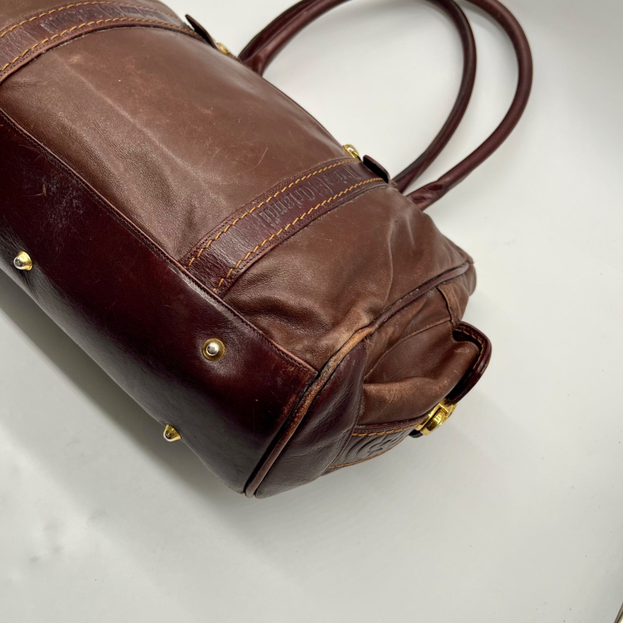 Marino Orlandi Brown Leather Satchel Bag