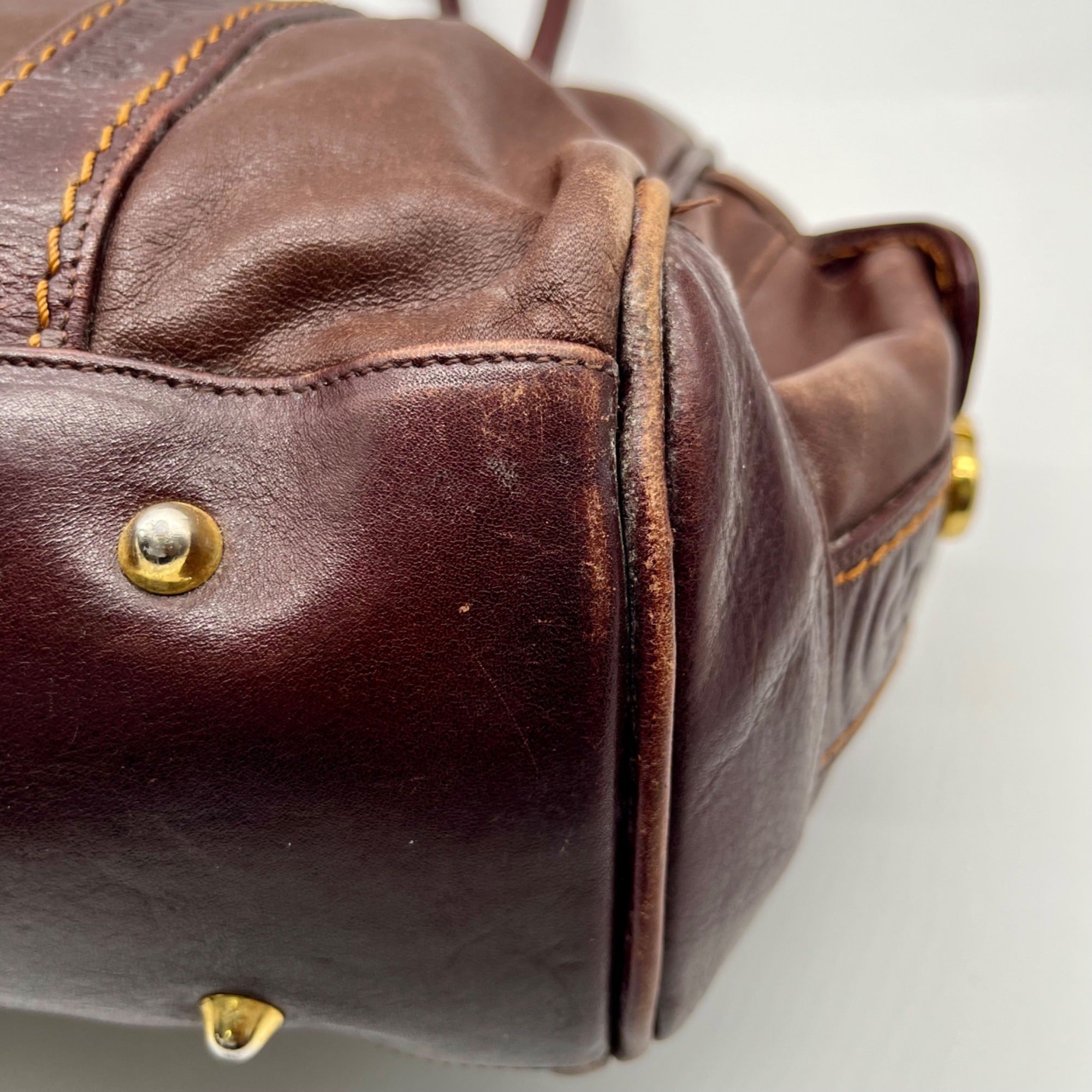 Marino Orlandi Brown Leather Satchel Bag