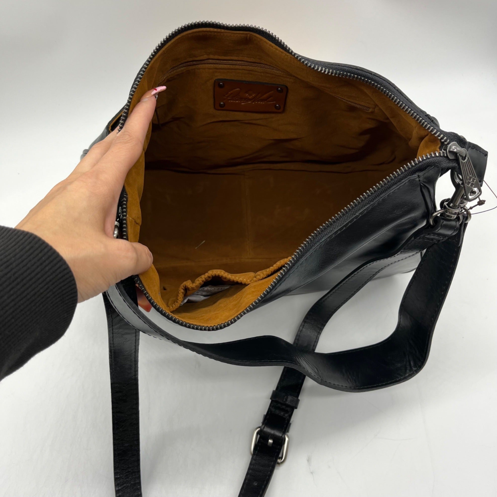 Patricia Nash Athani Black Large Leather Shoulder Bag