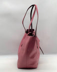 Coach Pink Glittery Polished Pebbled Leather Market Tote Bag And Wallet 12077
