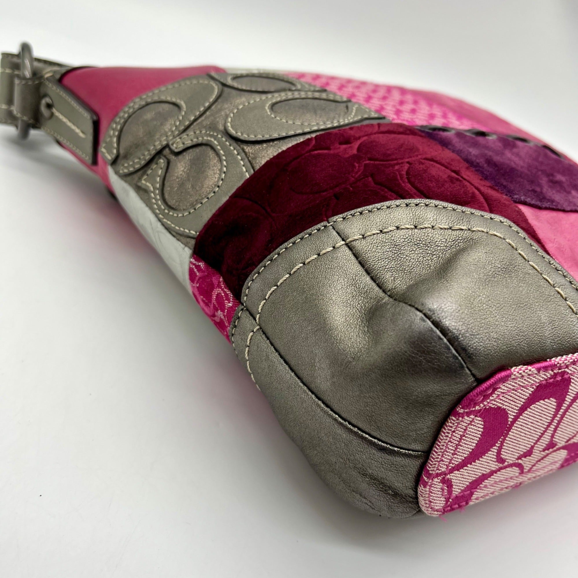 Coach Pink Soho Signature Canvas Patchwork Shoulder Bag F12863