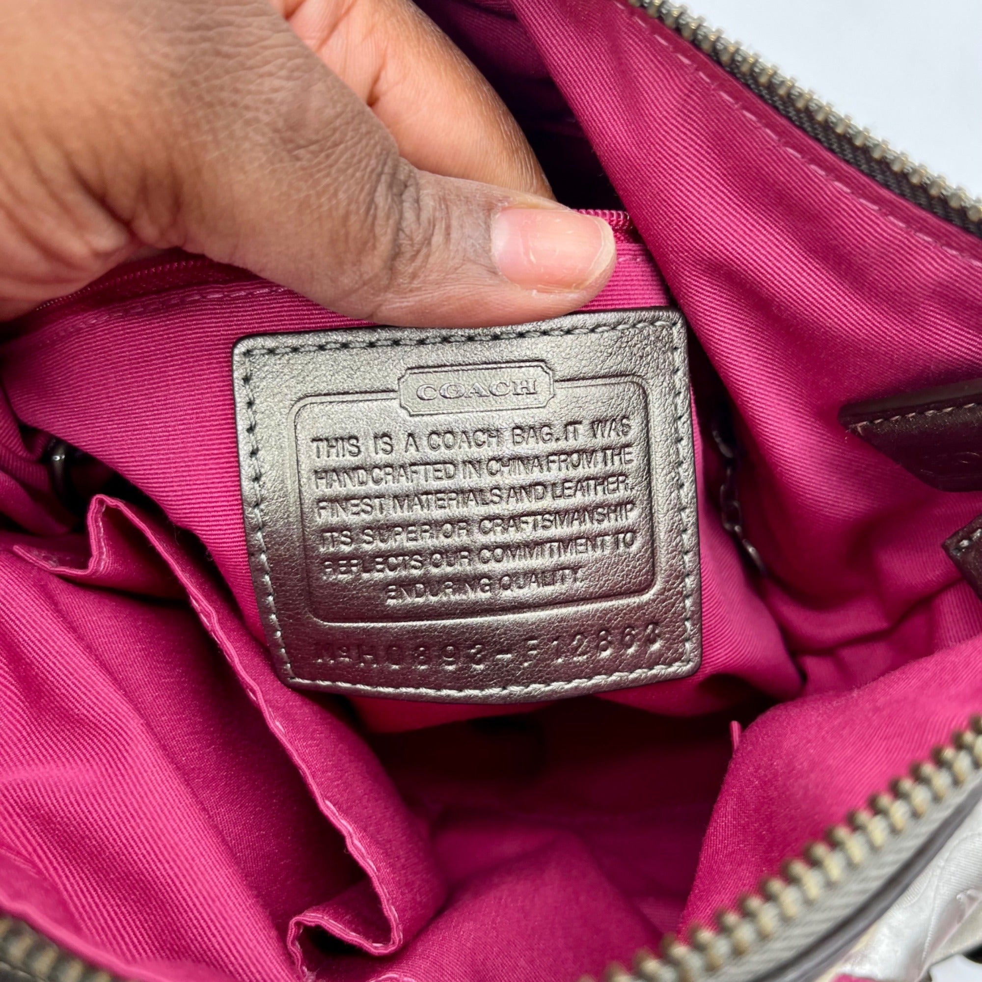 Coach Pink Soho Signature Canvas Patchwork Shoulder Bag F12863