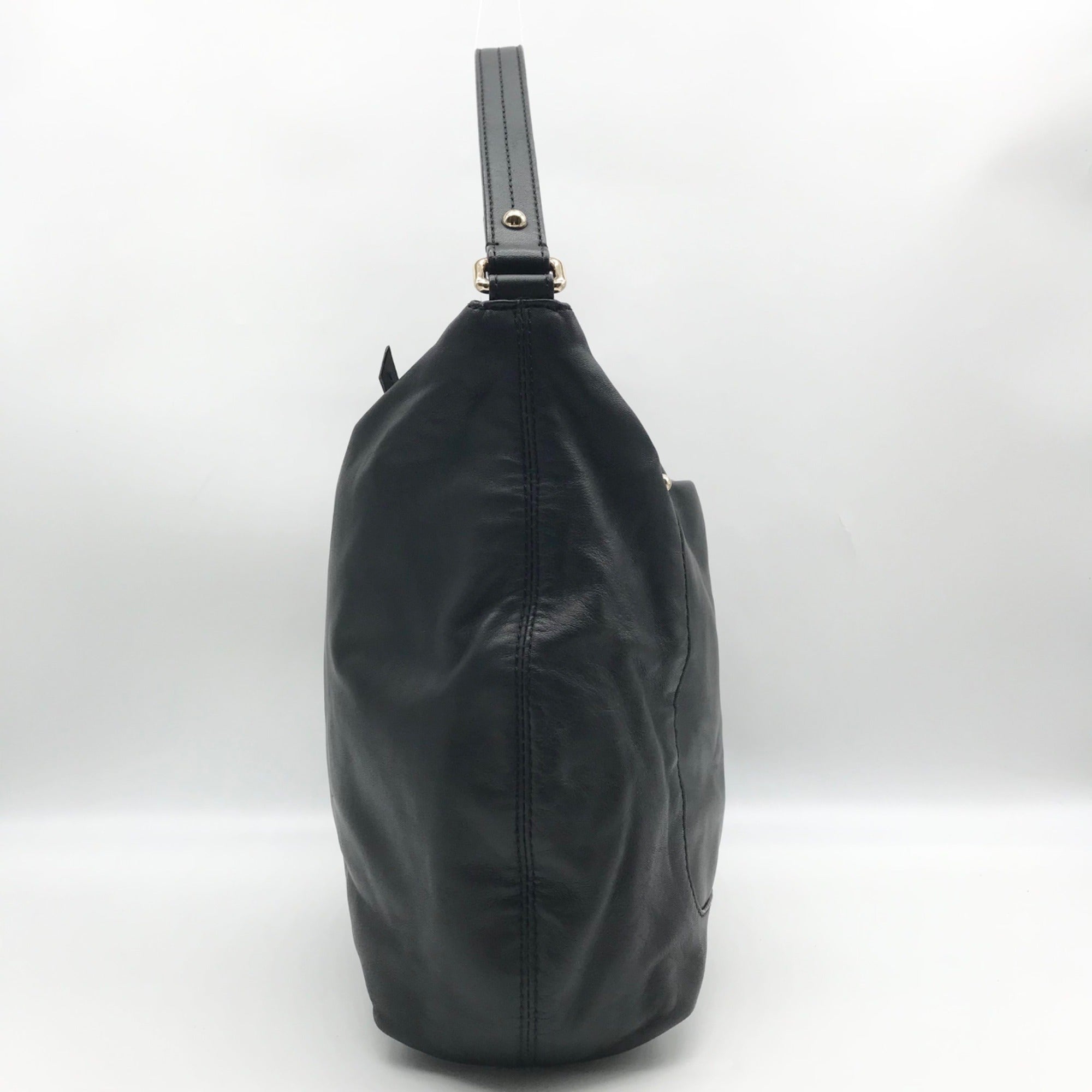 Kate Spade Black Leather Joison Delancy Street Noel Satchel Bag