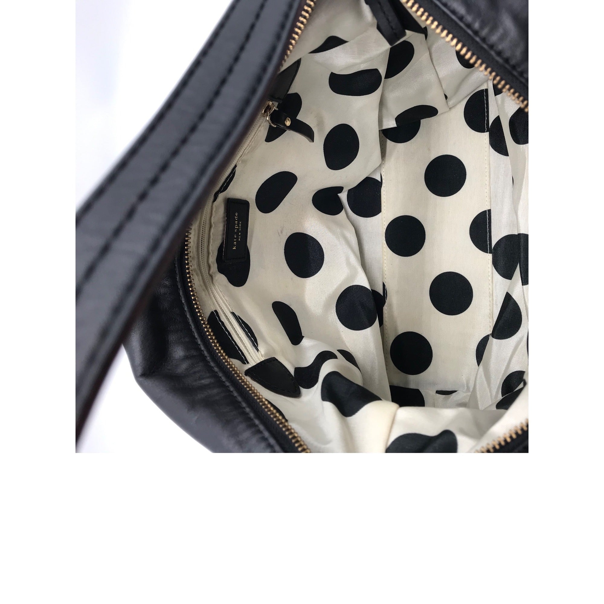 Kate Spade Black Leather Joison Delancy Street Noel Satchel Bag