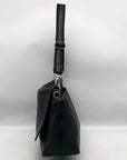 Tommy Hilfiger Black Leather Fold Over Messenger Bag