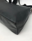 Tommy Hilfiger Black Leather Fold Over Messenger Bag