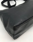 Tommy Hilfiger Black Leather Fold Over Messenger Bag