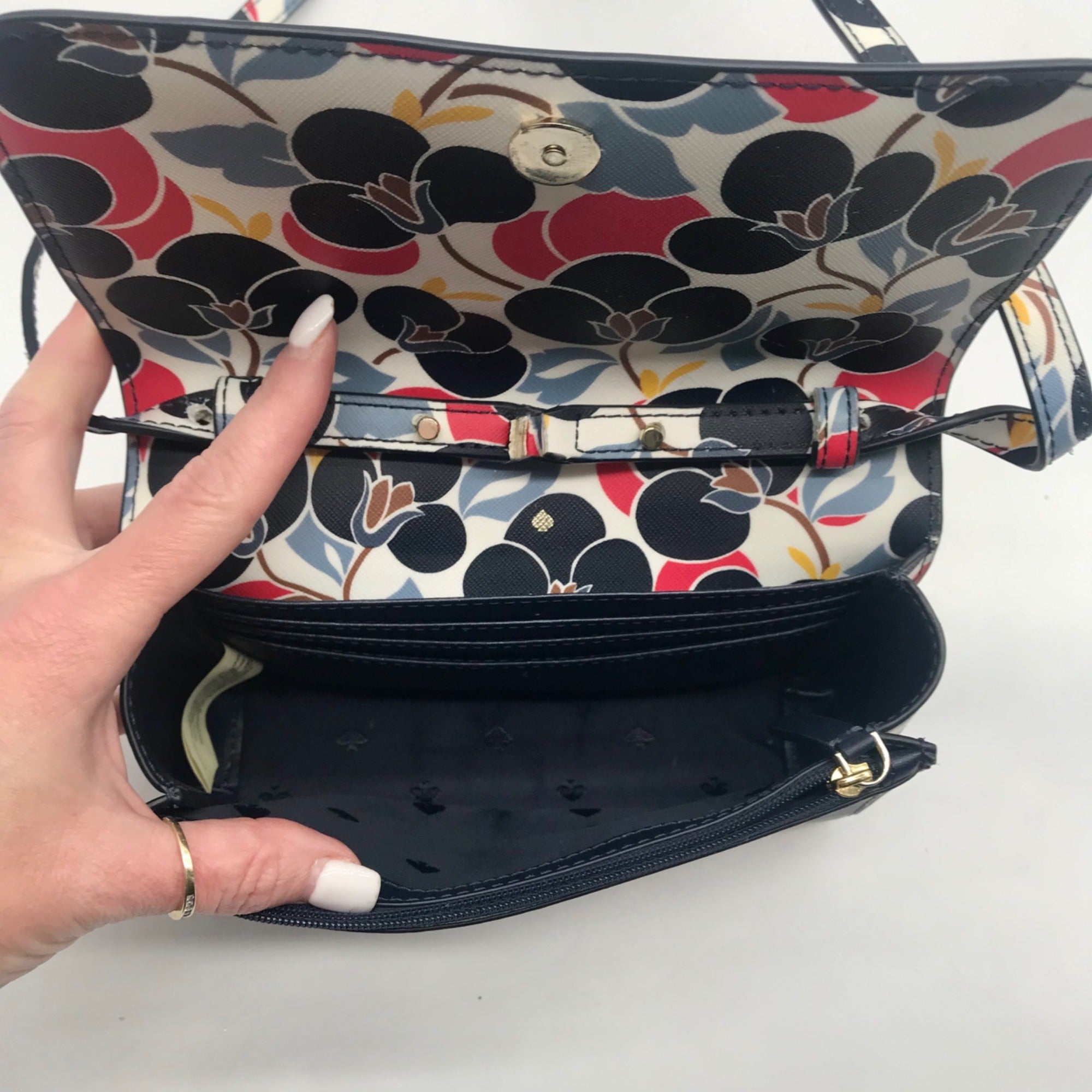 Kate Spade Multi-colored Floral Saffiano Leather Cameron Small Flap Crossbody Bag