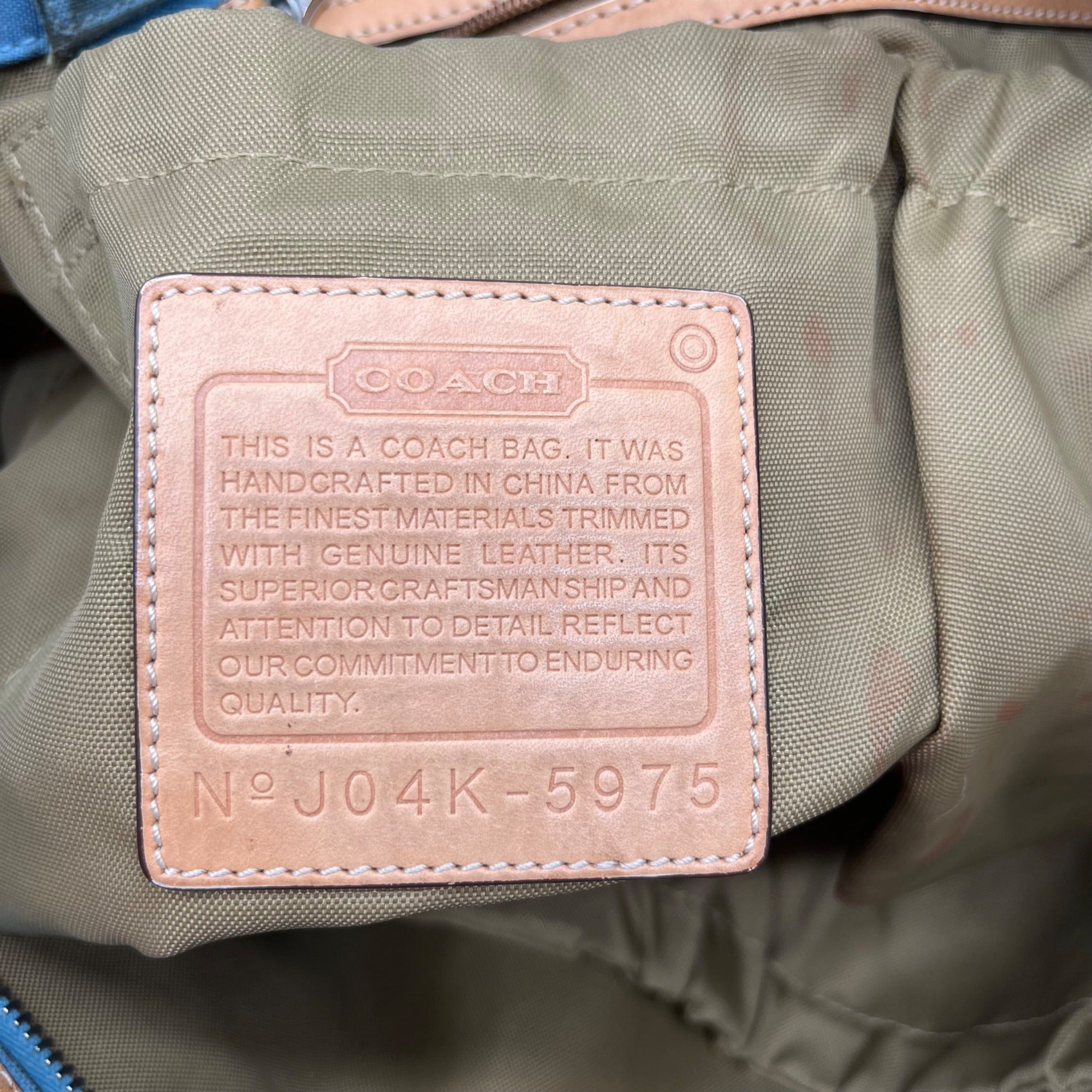 Coach Blue And Tan Fabric Diaper Bag 5975