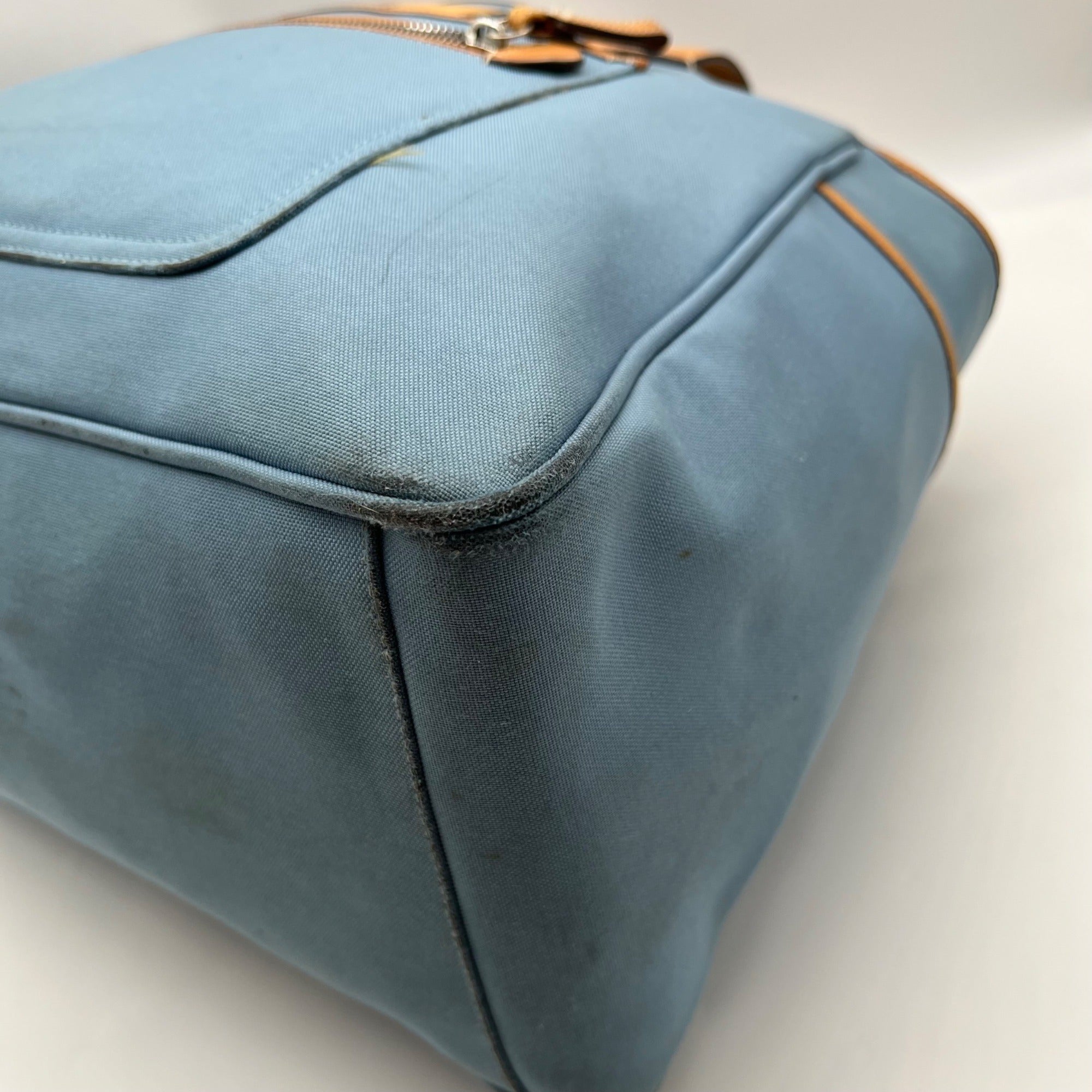 Coach Blue And Tan Fabric Diaper Bag 5975