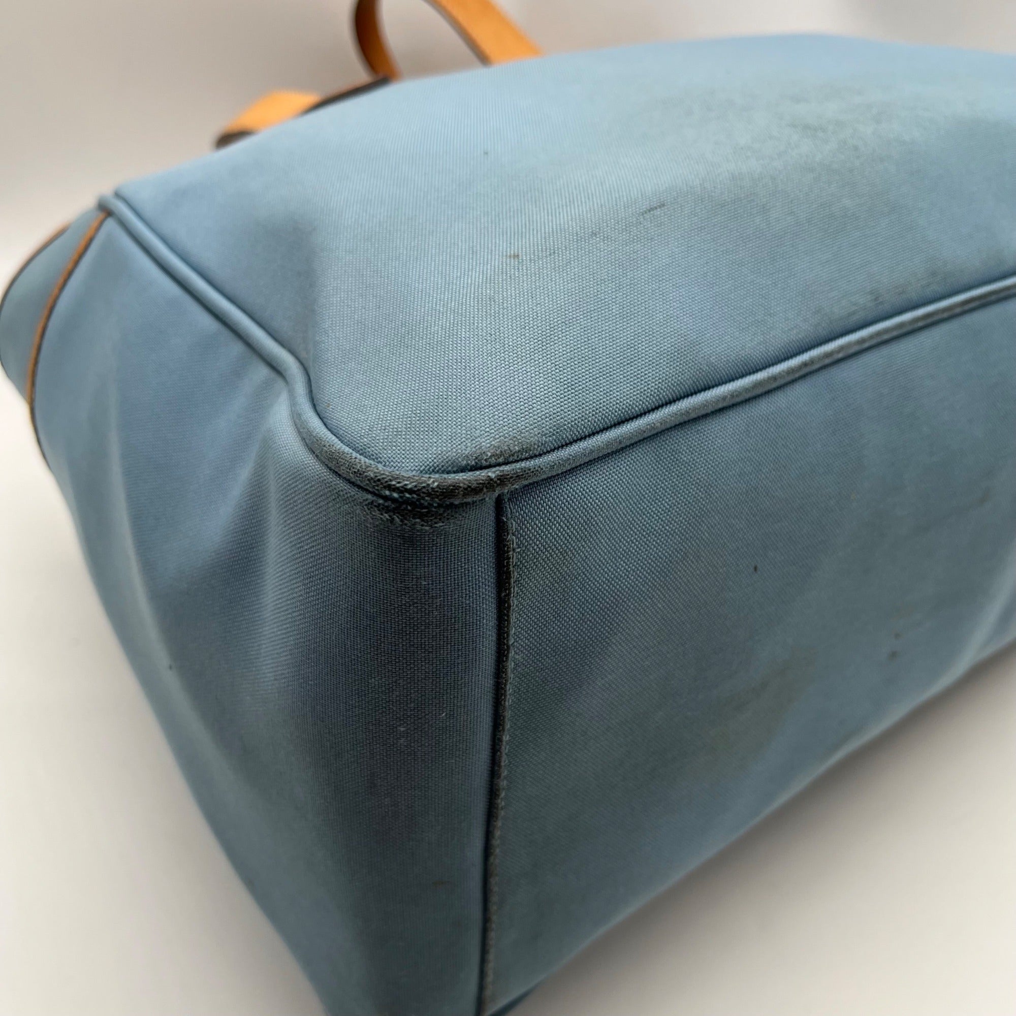 Coach Blue And Tan Fabric Diaper Bag 5975