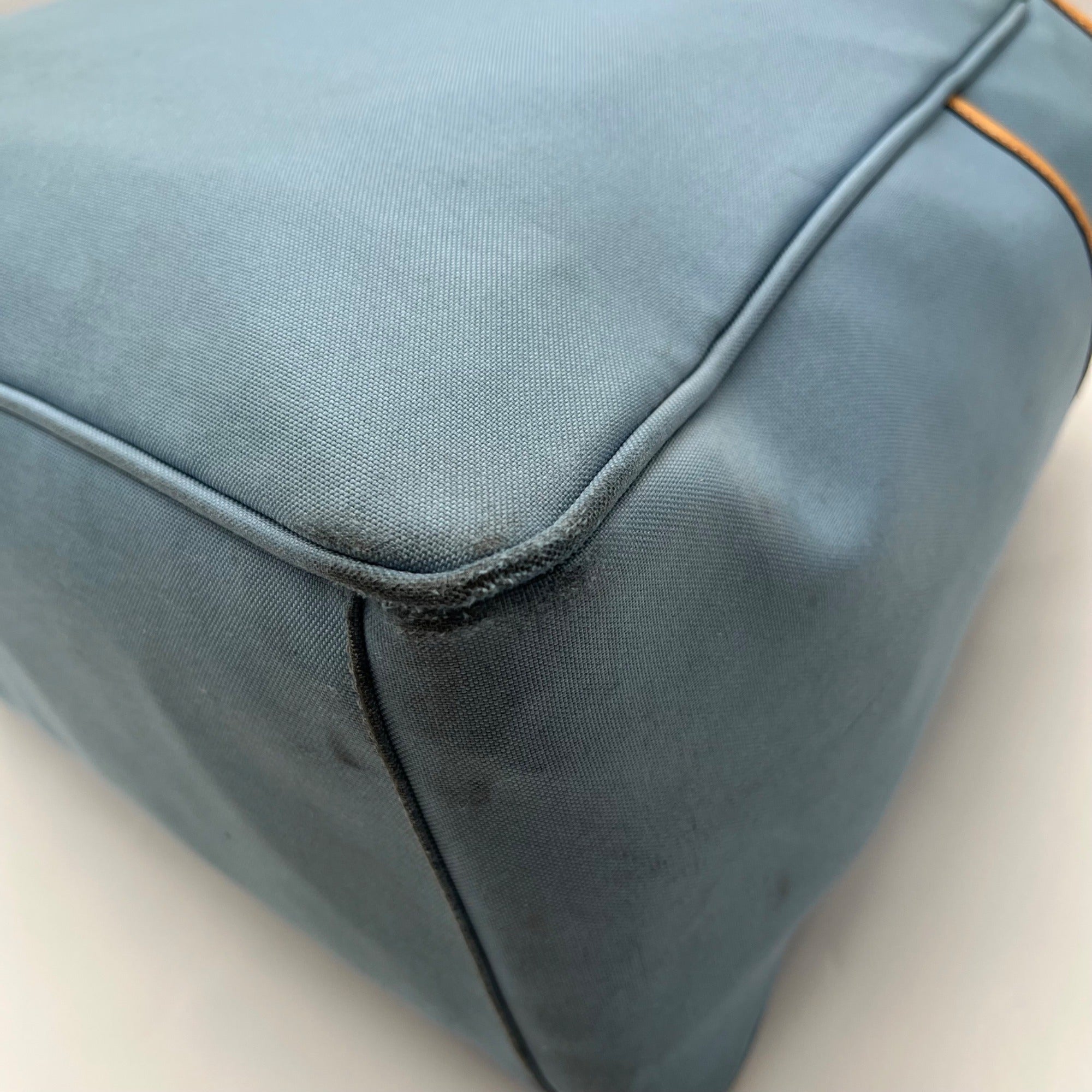 Coach Blue And Tan Fabric Diaper Bag 5975