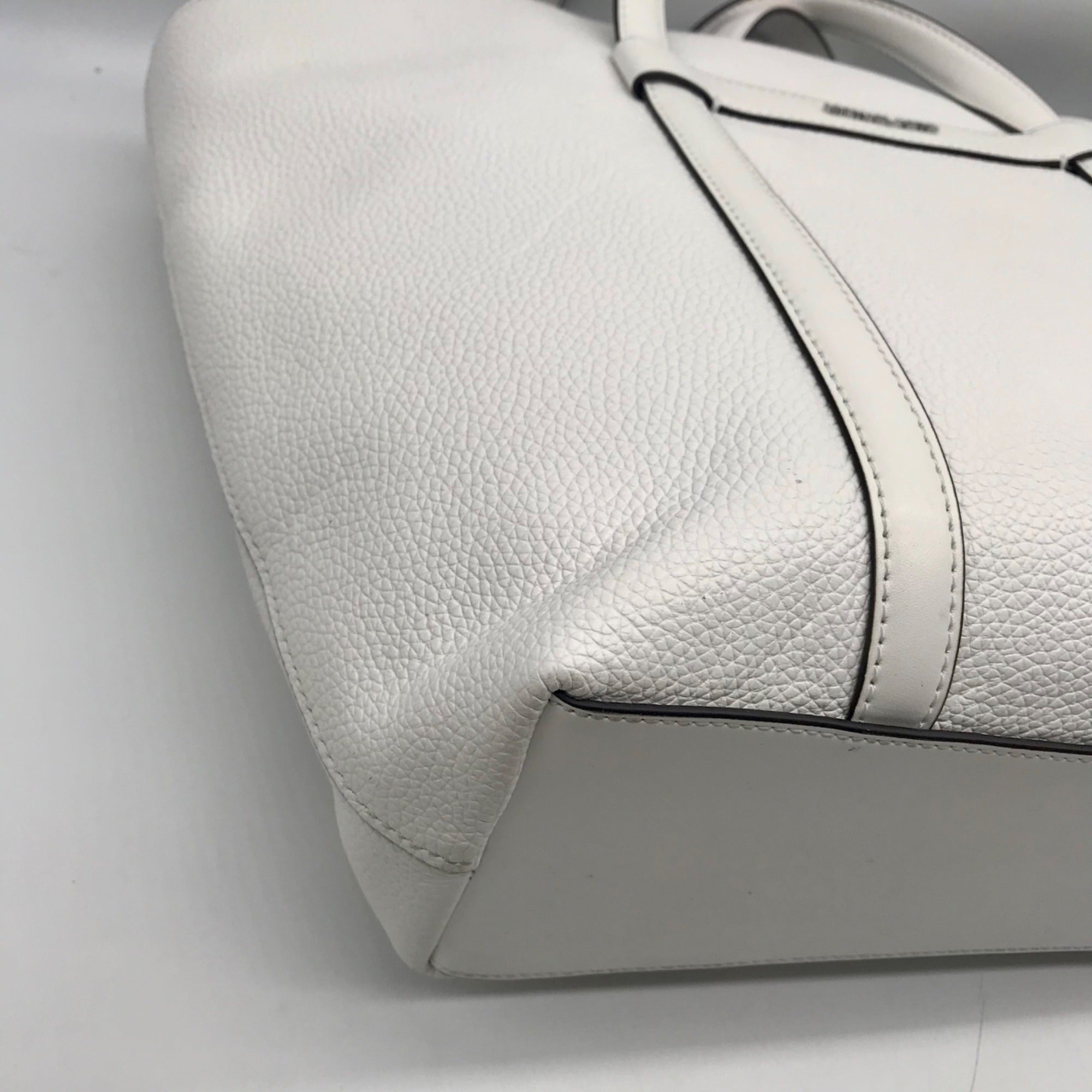 Michael Kors White Pebbled Leather Jest Set Large 2-in-1 Tote Bag and Mini Purse