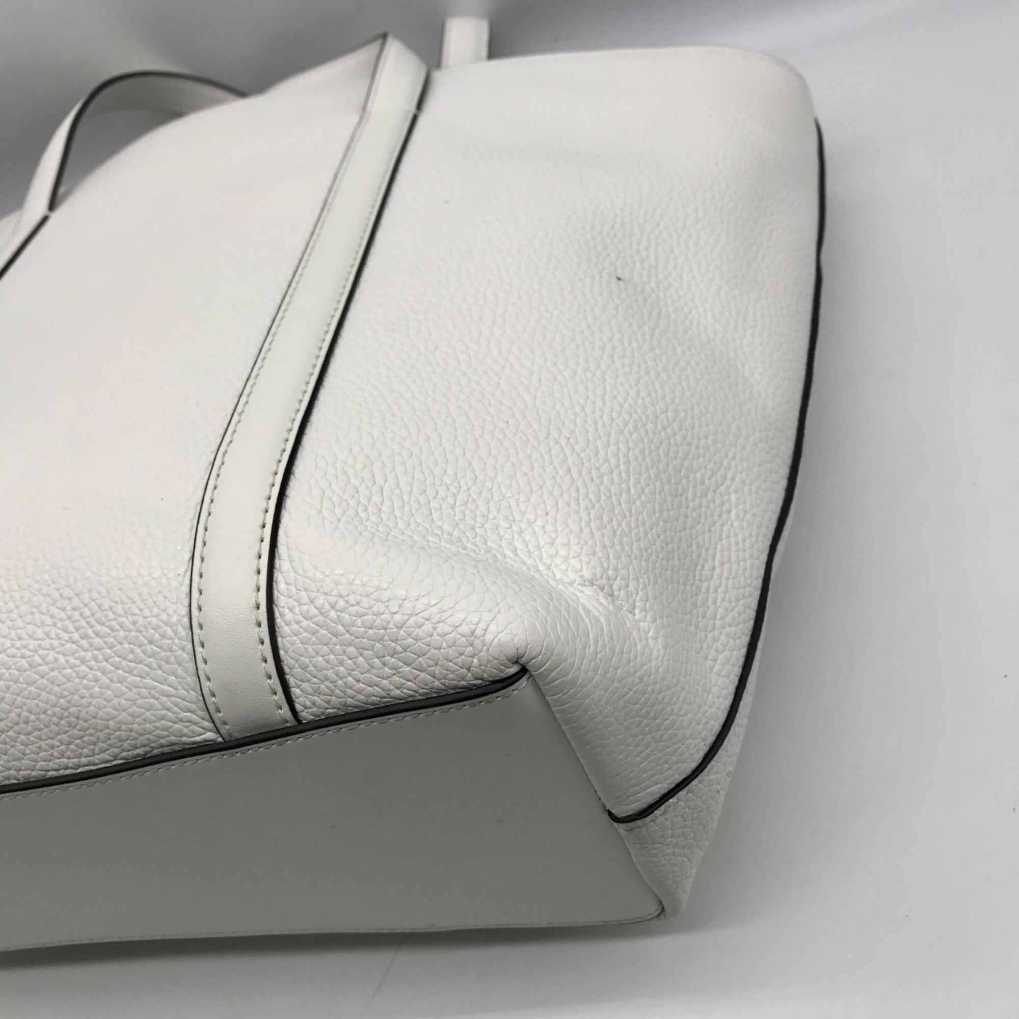 Michael Kors White Pebbled Leather Jest Set Large 2-in-1 Tote Bag and Mini Purse