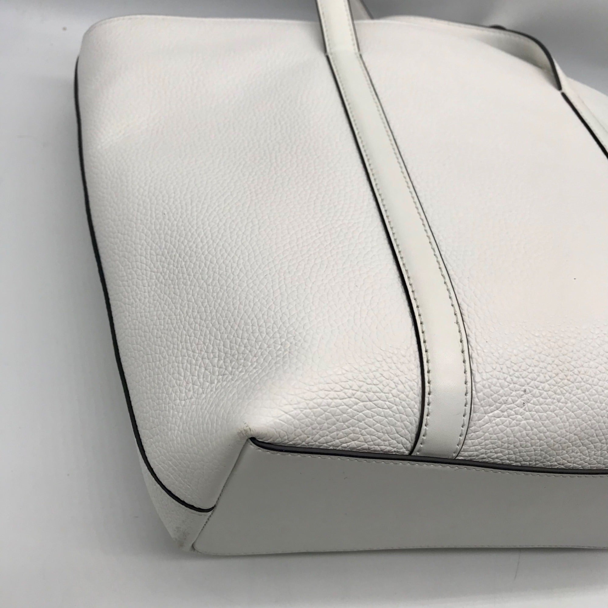 Michael Kors White Pebbled Leather Jest Set Large 2-in-1 Tote Bag and Mini Purse